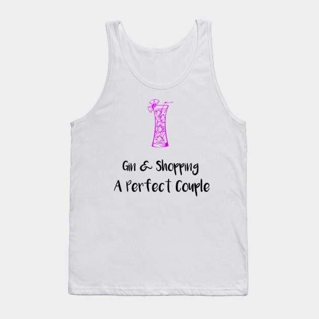 Gin And Shopping - Shopping Funny Drinking Tank Top by Armadales